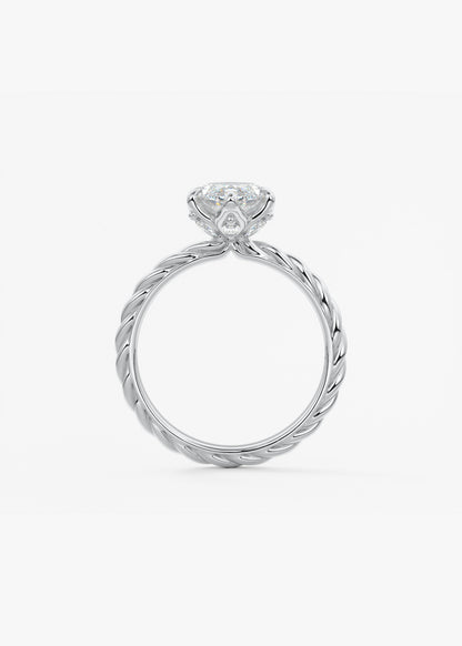 Marquise Twisted Multi Stones Lab Grown Diamond Engagement Ring