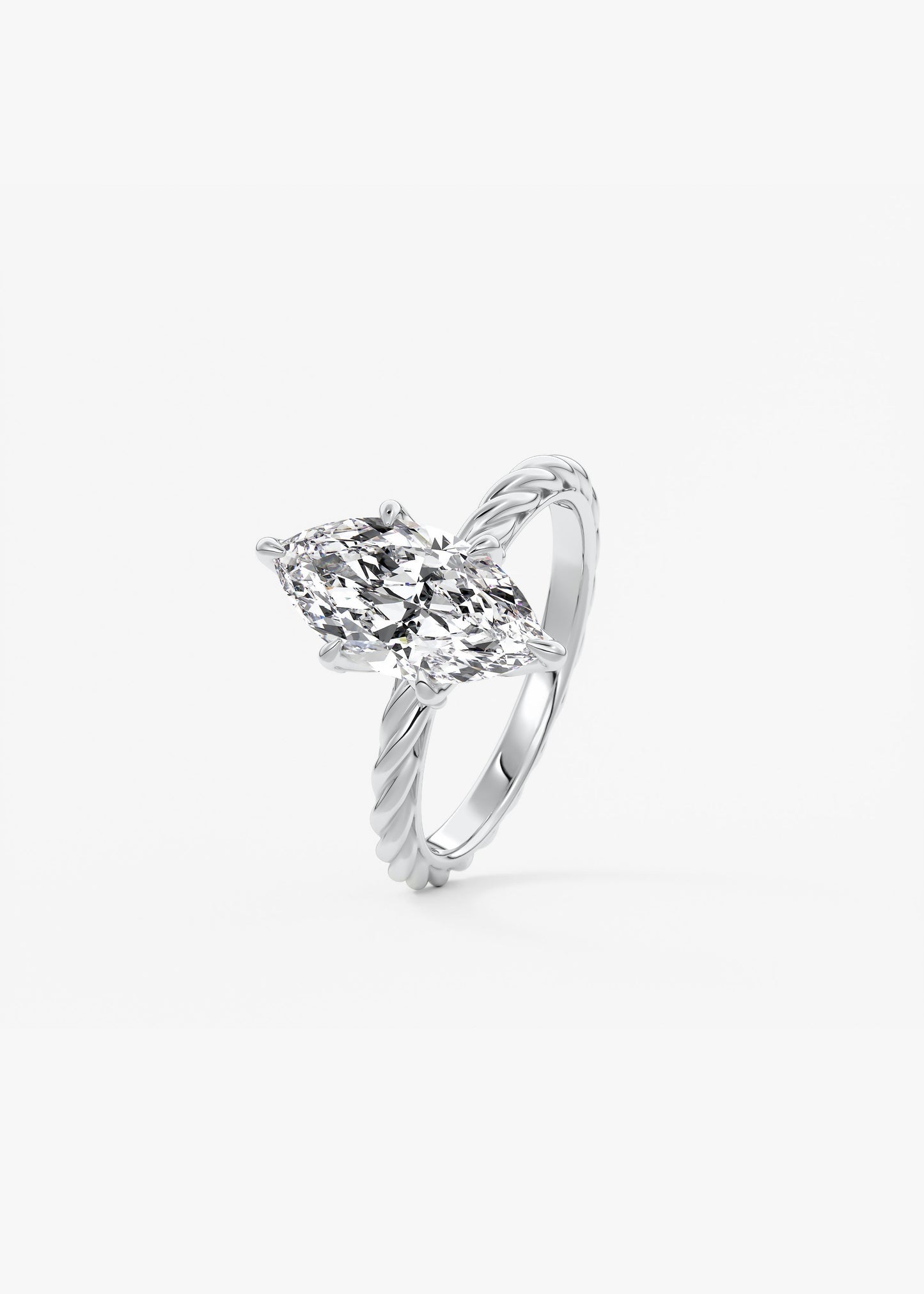 Marquise Twisted Multi Stones Lab Grown Diamond Engagement Ring