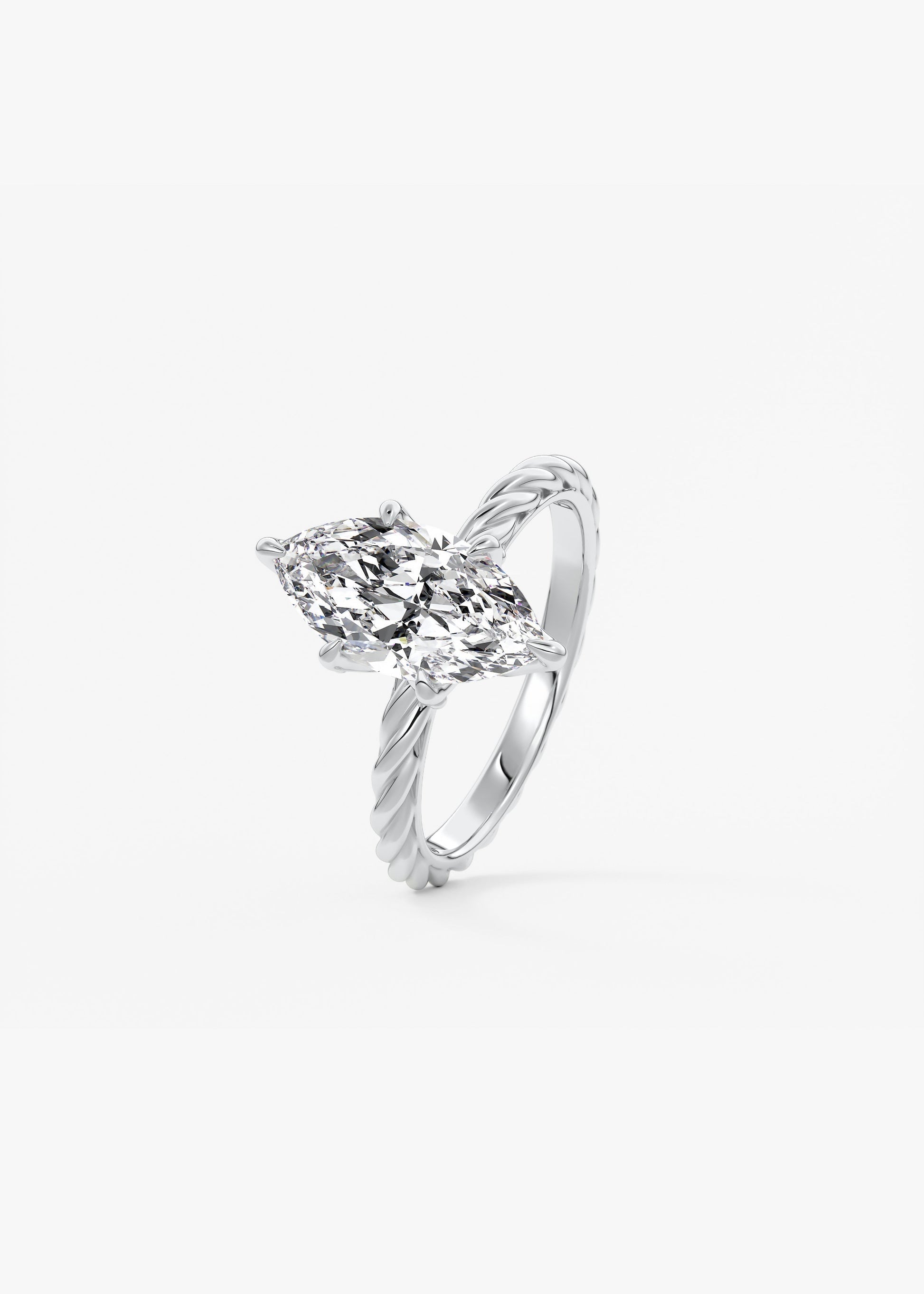 Marquise Twisted Multi Stones Lab Grown Diamond Engagement Ring