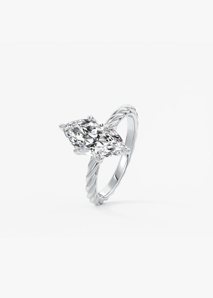 Marquise Twisted Multi Stones Lab Grown Diamond Engagement Ring