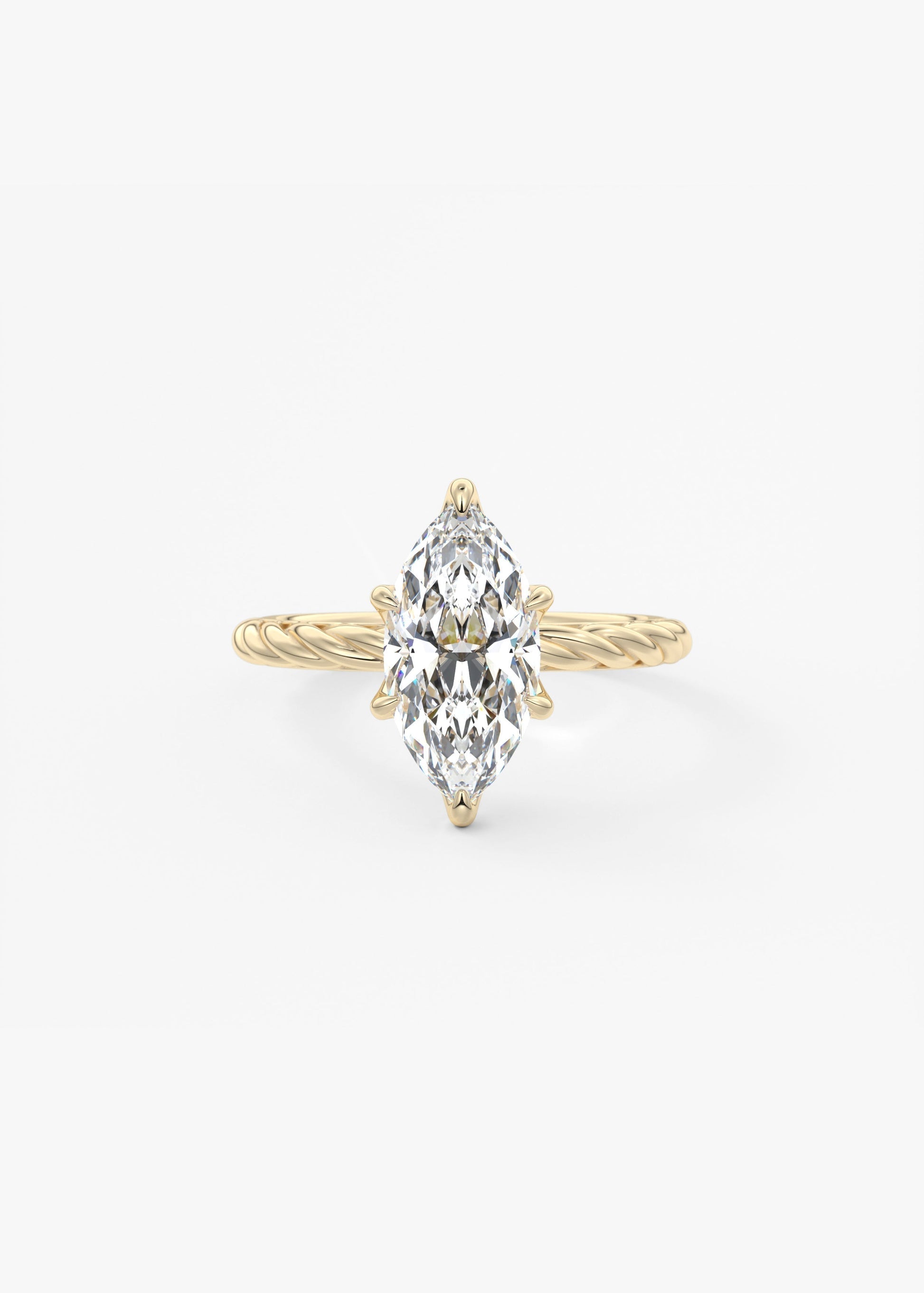 Marquise Twisted Multi Stones Lab Grown Diamond Engagement Ring
