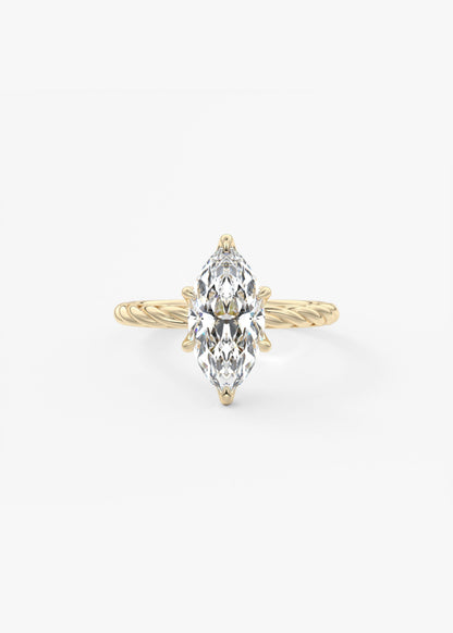 Marquise Twisted Multi Stones Lab Grown Diamond Engagement Ring