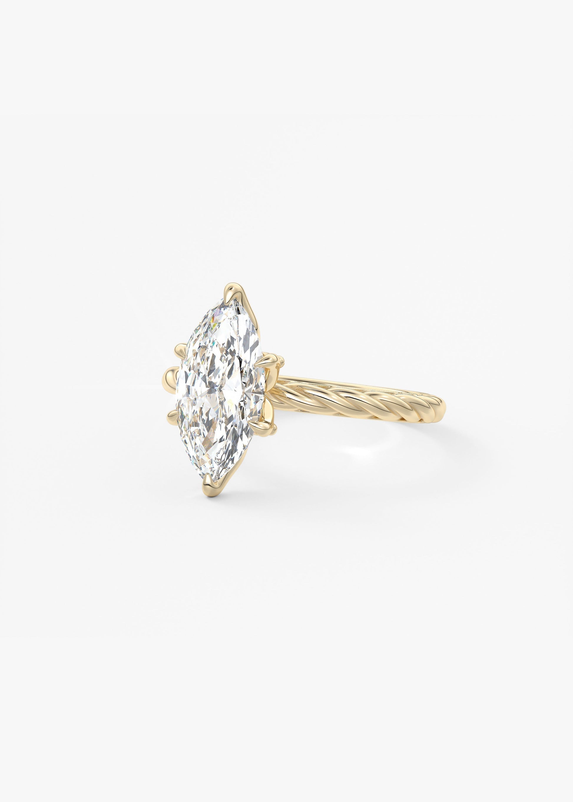Marquise Twisted Multi Stones Lab Grown Diamond Engagement Ring