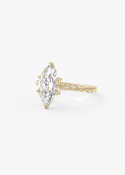 Marquise Twisted Multi Stones Lab Grown Diamond Engagement Ring
