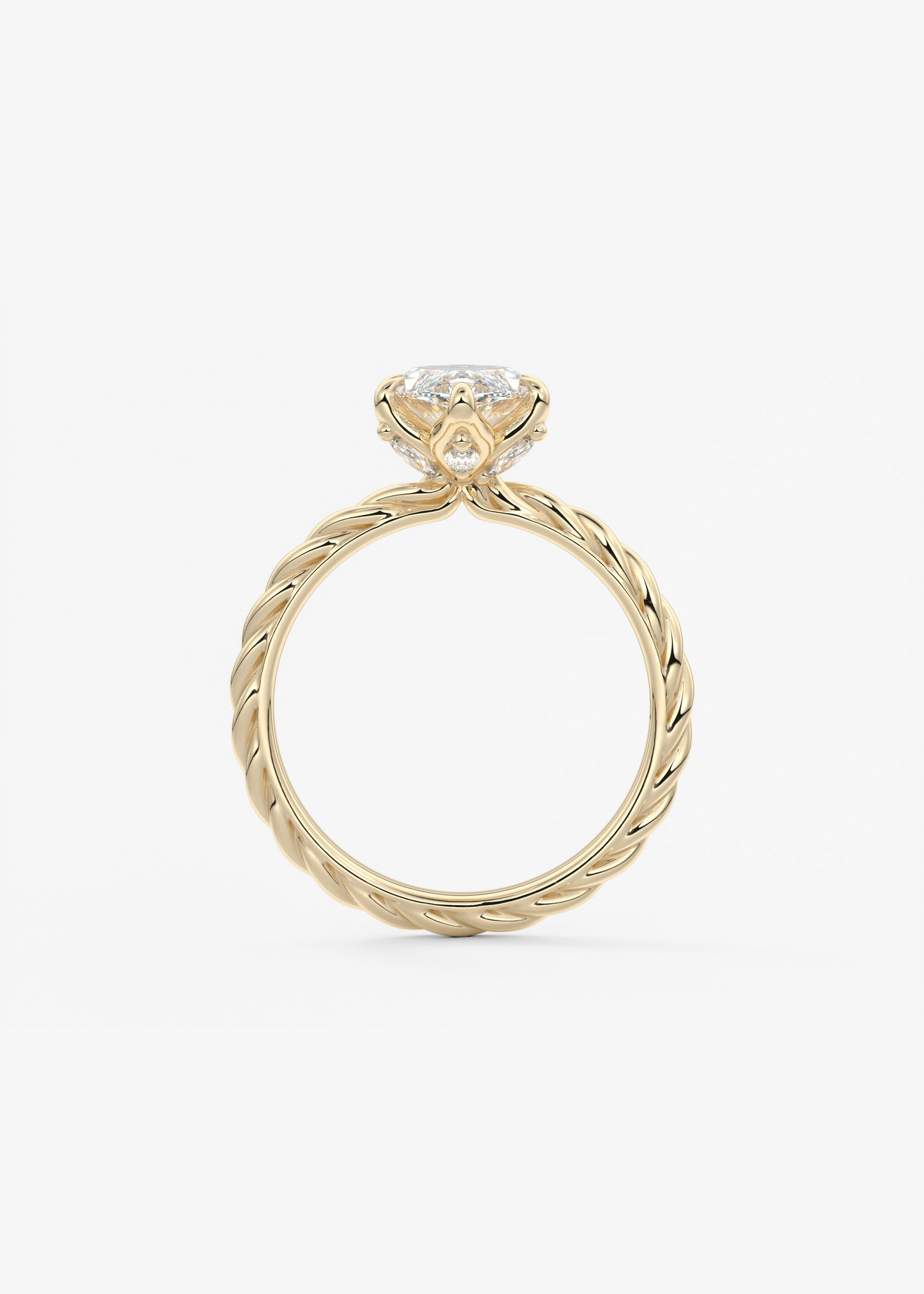 Marquise Twisted Multi Stones Lab Grown Diamond Engagement Ring
