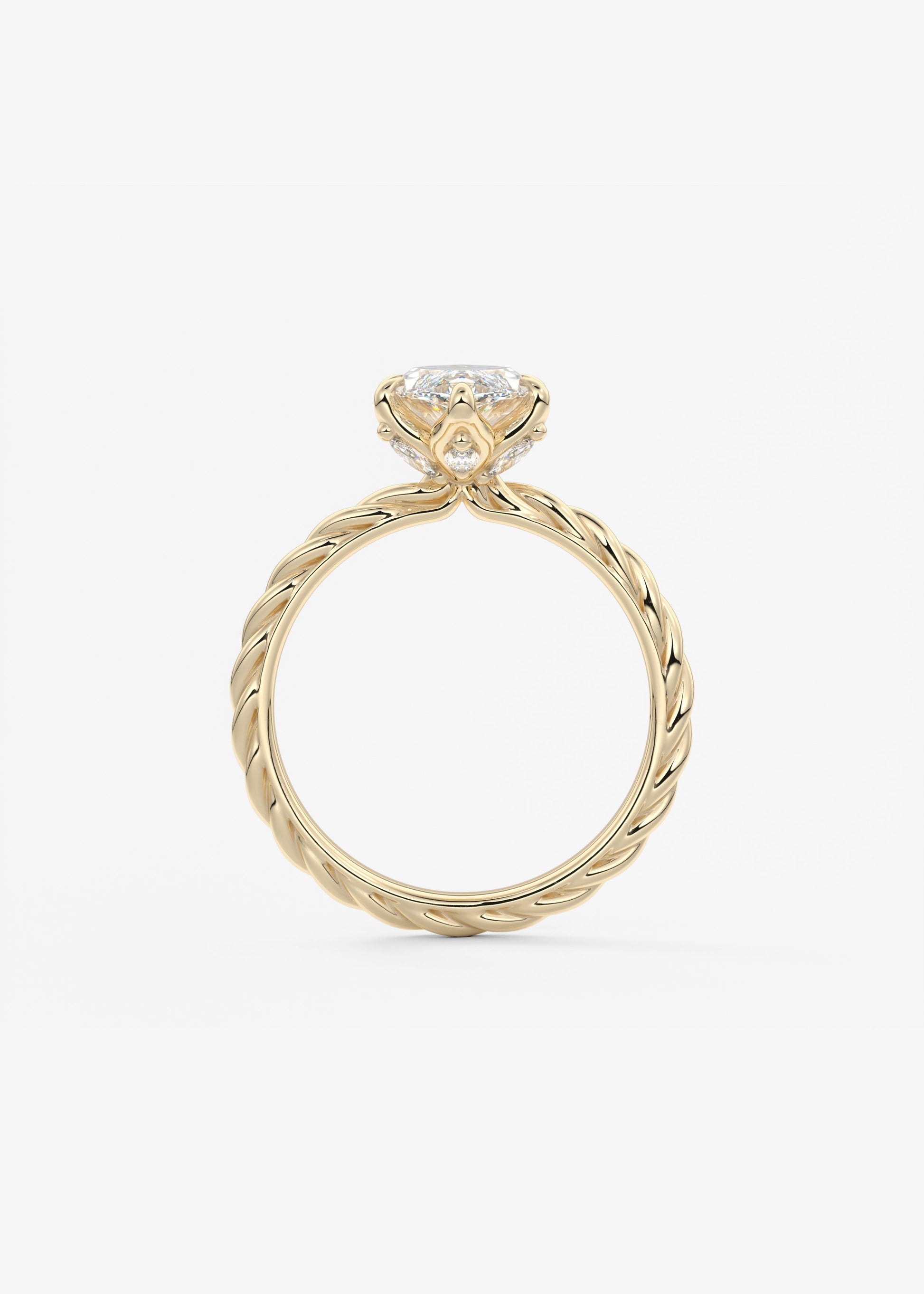 Marquise Twisted Multi Stones Lab Grown Diamond Engagement Ring