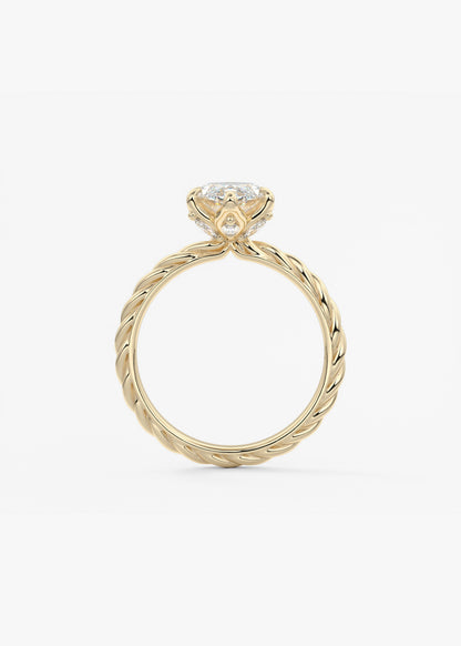 Marquise Twisted Multi Stones Lab Grown Diamond Engagement Ring