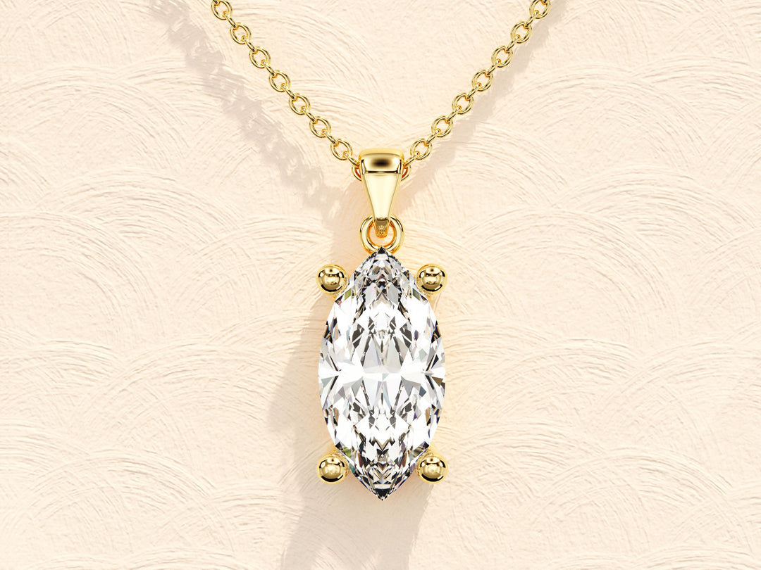 1.0 TCW Marquise Shape Moissanite Solitaire Necklace