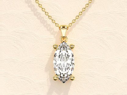 1.0 TCW Marquise Shape Moissanite Solitaire Necklace