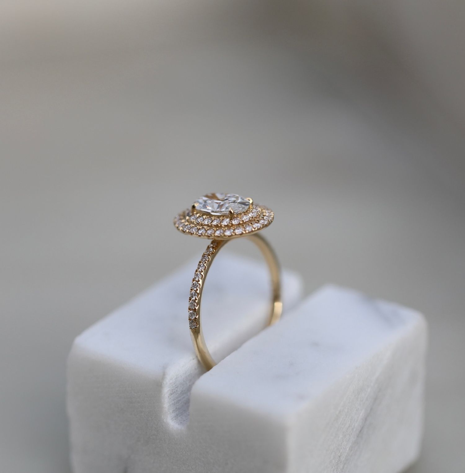 Oval Double Halo Lab Grown Diamond Engagement Ring