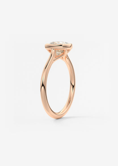 Cushion Milgrain Bezel Lab Grown Diamond Engagement Ring