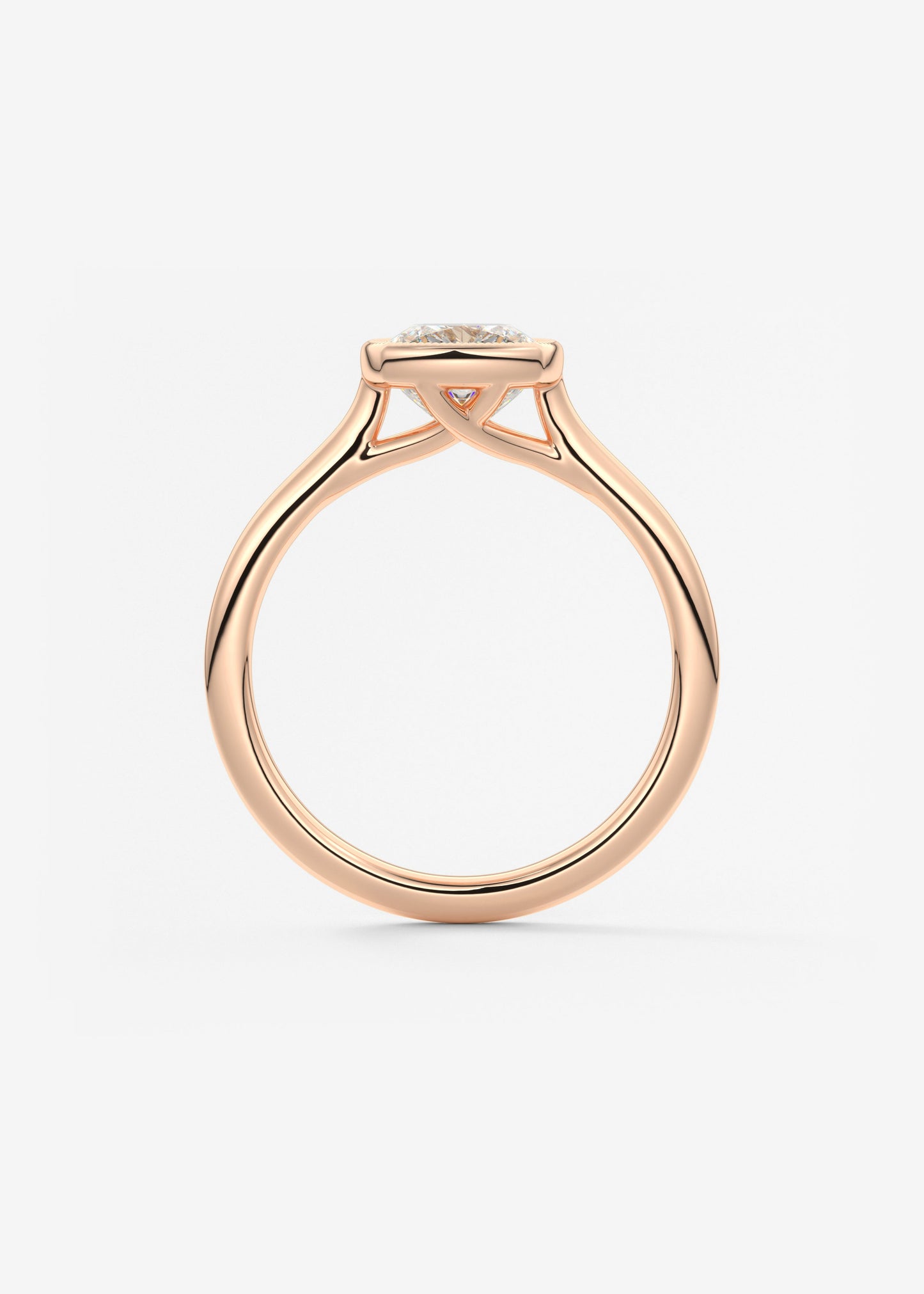 Cushion Milgrain Bezel Lab Grown Diamond Engagement Ring