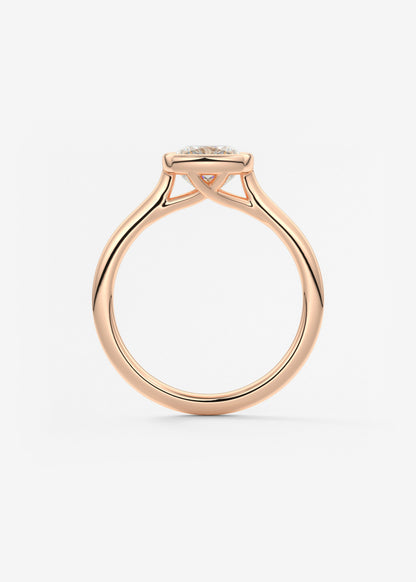 Cushion Milgrain Bezel Lab Grown Diamond Engagement Ring