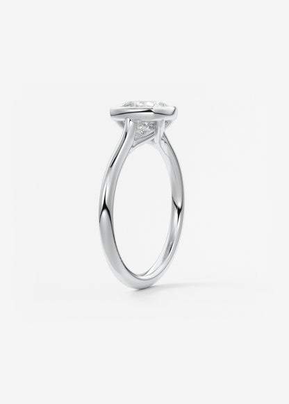 Cushion Milgrain Bezel Lab Grown Diamond Engagement Ring
