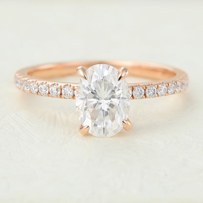 Oval Pave Lab-Grown Diamond Engagement Ring