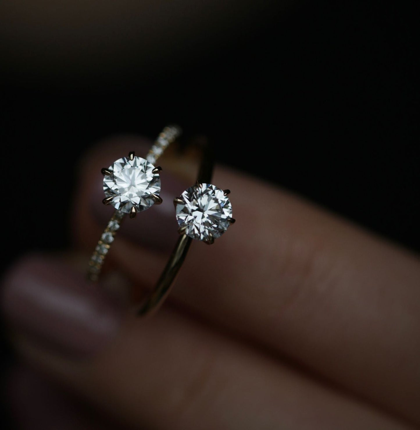 Round Cut Pave Lab Grown Diamond Engagement Ring