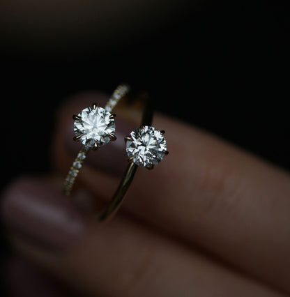 Round Solitaire Lab Grown Diamond Engagement Ring