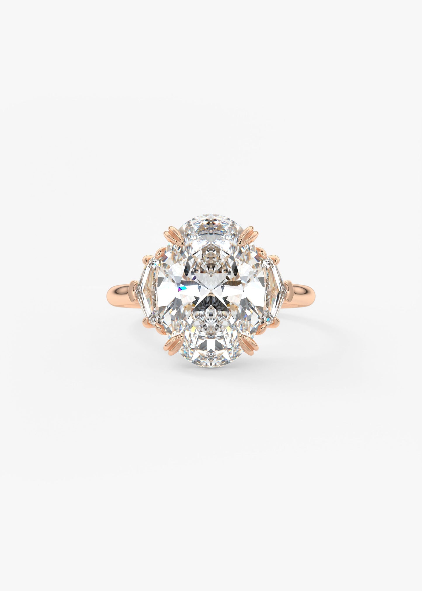 Oval Three Stone Lab Grown Diamond Engagement Ring