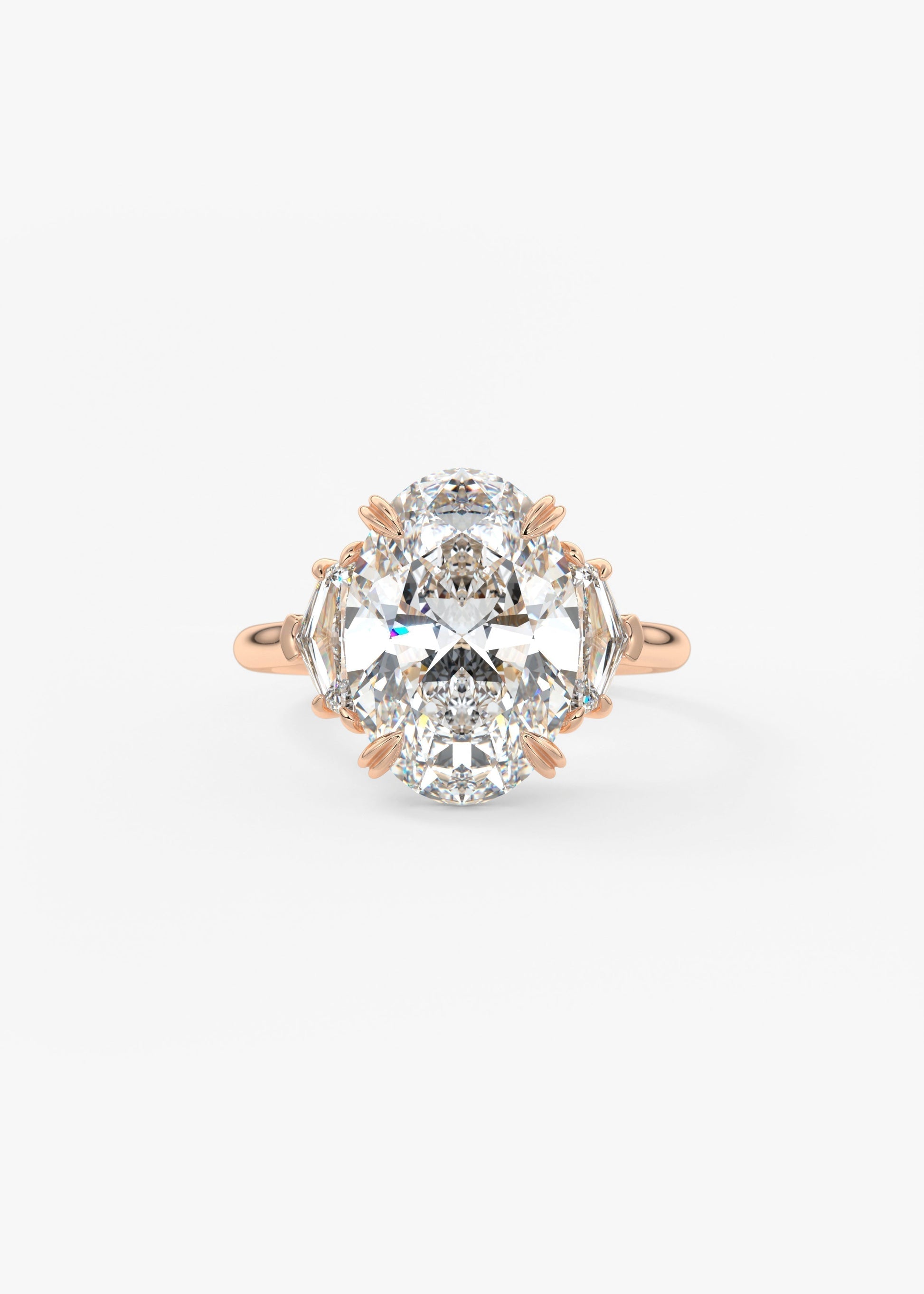 Oval Three Stone Lab Grown Diamond Engagement Ring