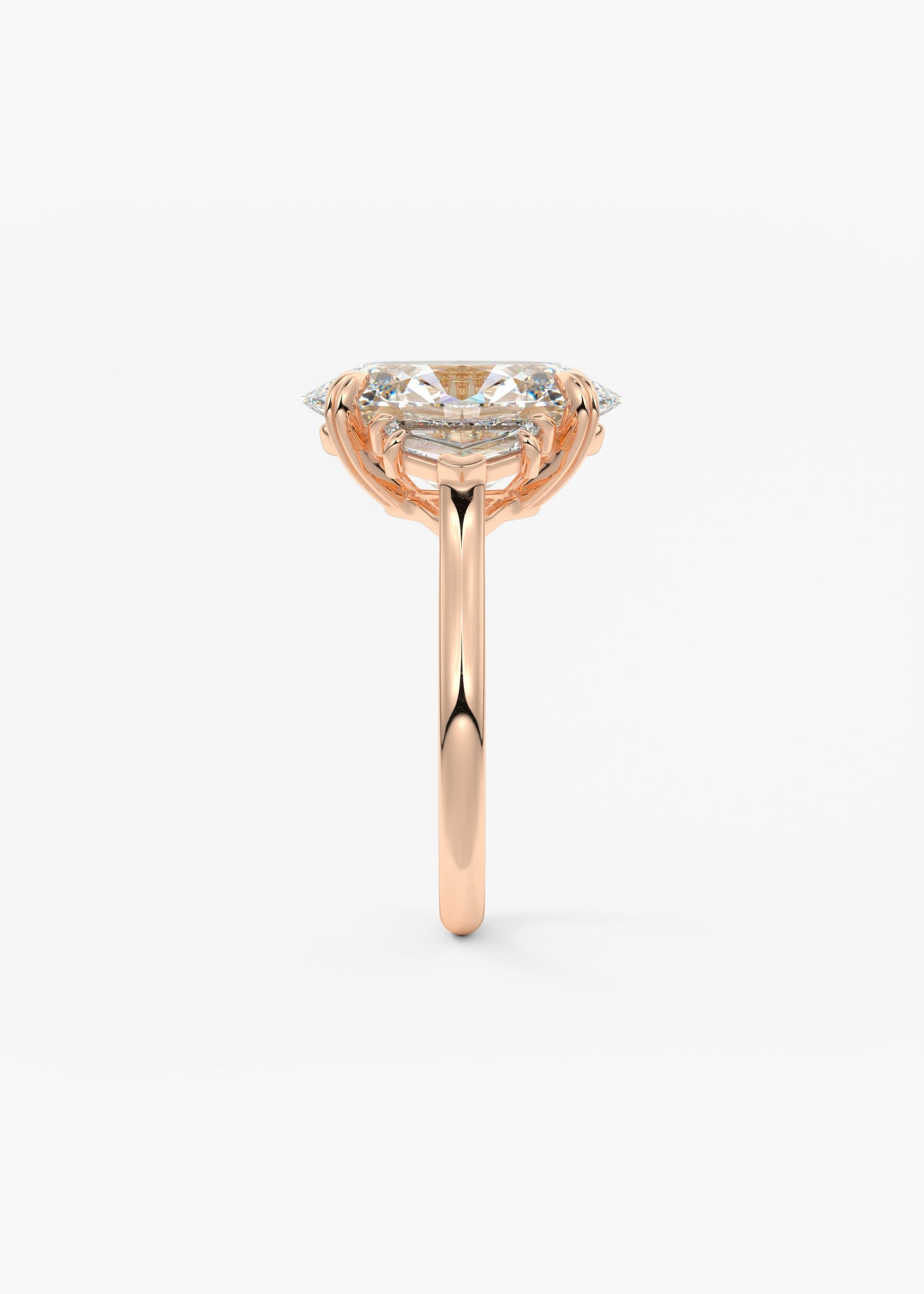 Oval Three Stone Lab Grown Diamond Engagement Ring