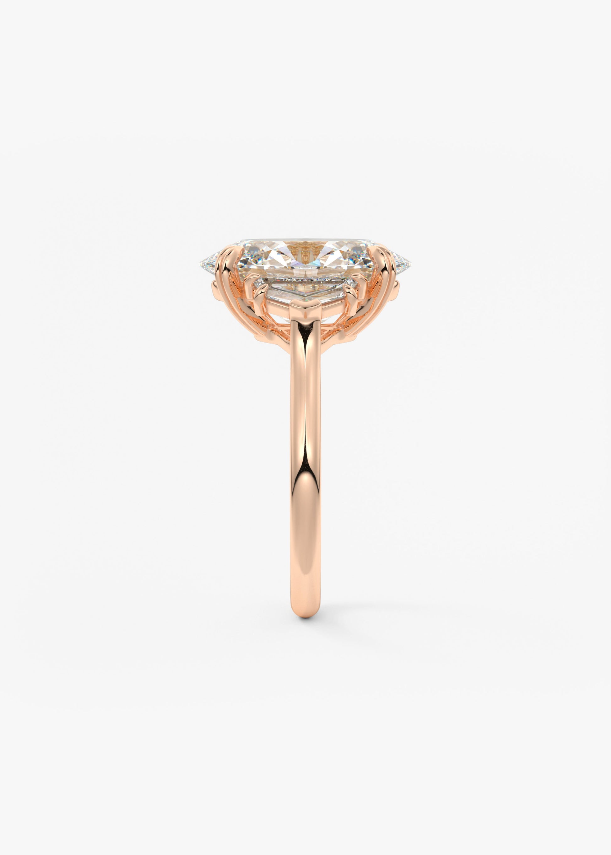 Oval Three Stone Lab Grown Diamond Engagement Ring