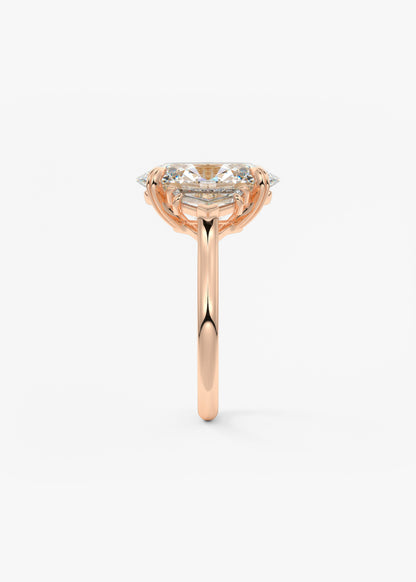 Oval Three Stone Lab Grown Diamond Engagement Ring