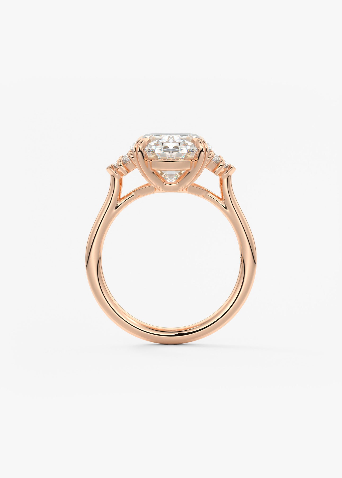 Oval Three Stone Lab Grown Diamond Engagement Ring