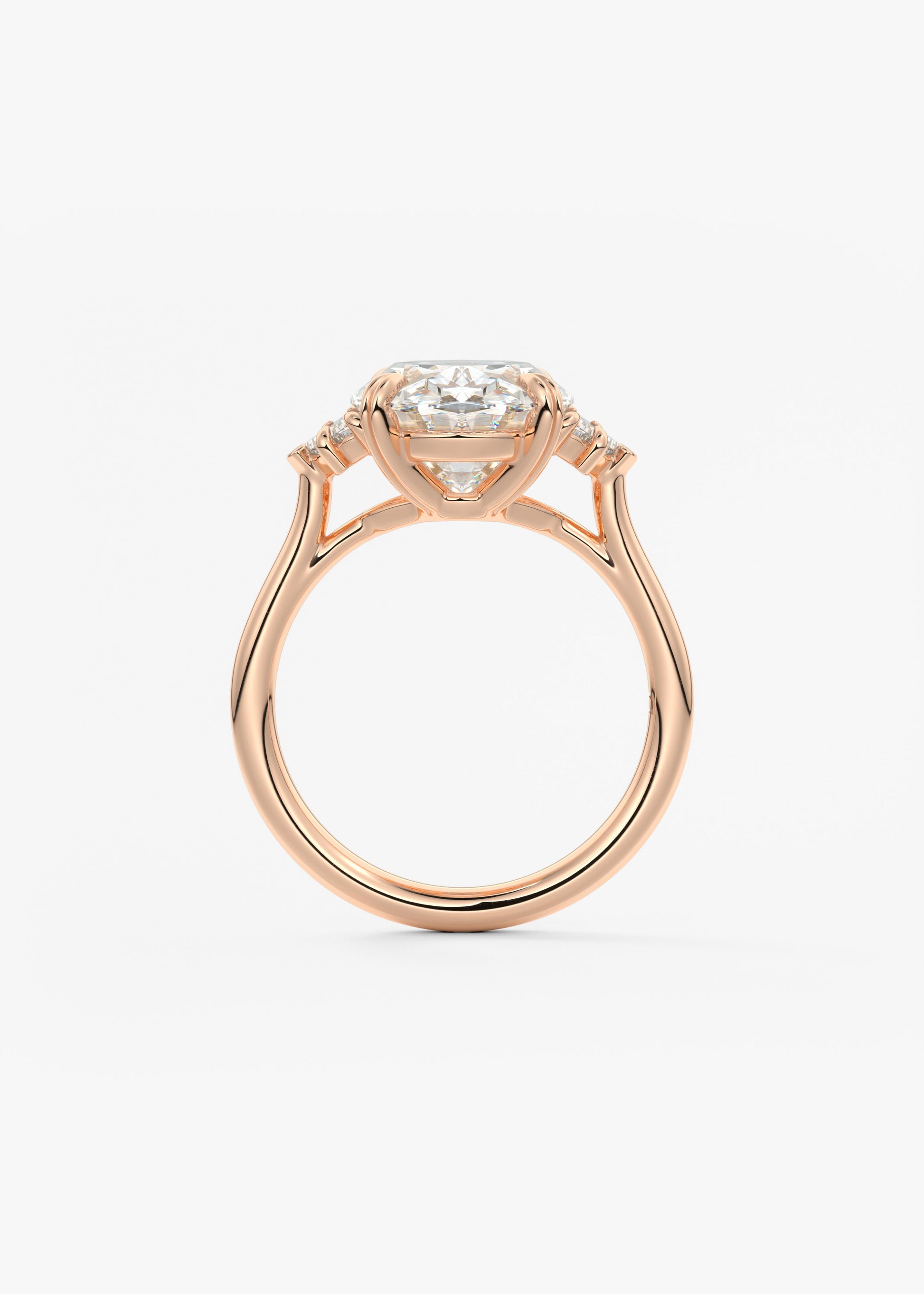 Oval Three Stone Lab Grown Diamond Engagement Ring