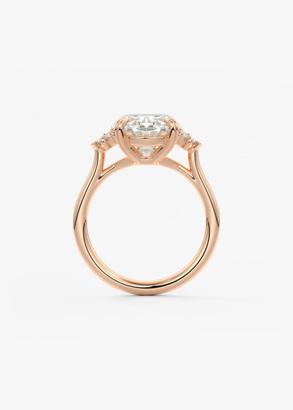 Oval Three Stone Lab Grown Diamond Engagement Ring