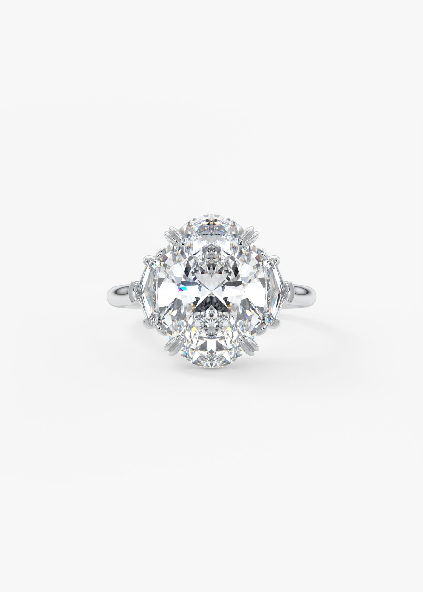 Oval Three Stone Lab Grown Diamond Engagement Ring