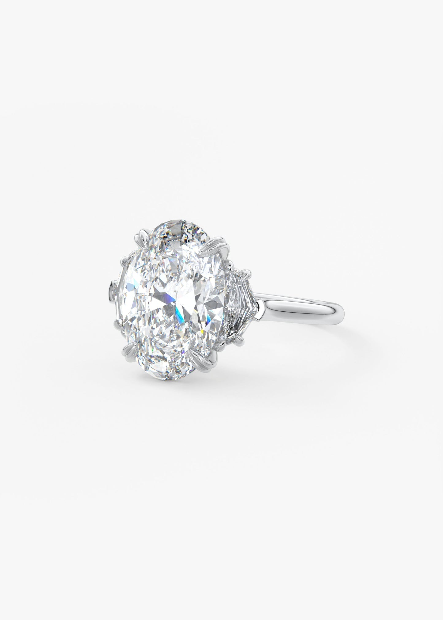 Oval Three Stone Lab Grown Diamond Engagement Ring