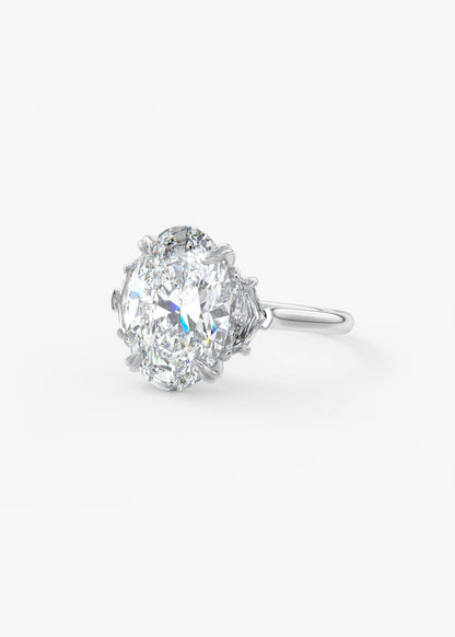 Oval Three Stone Lab Grown Diamond Engagement Ring