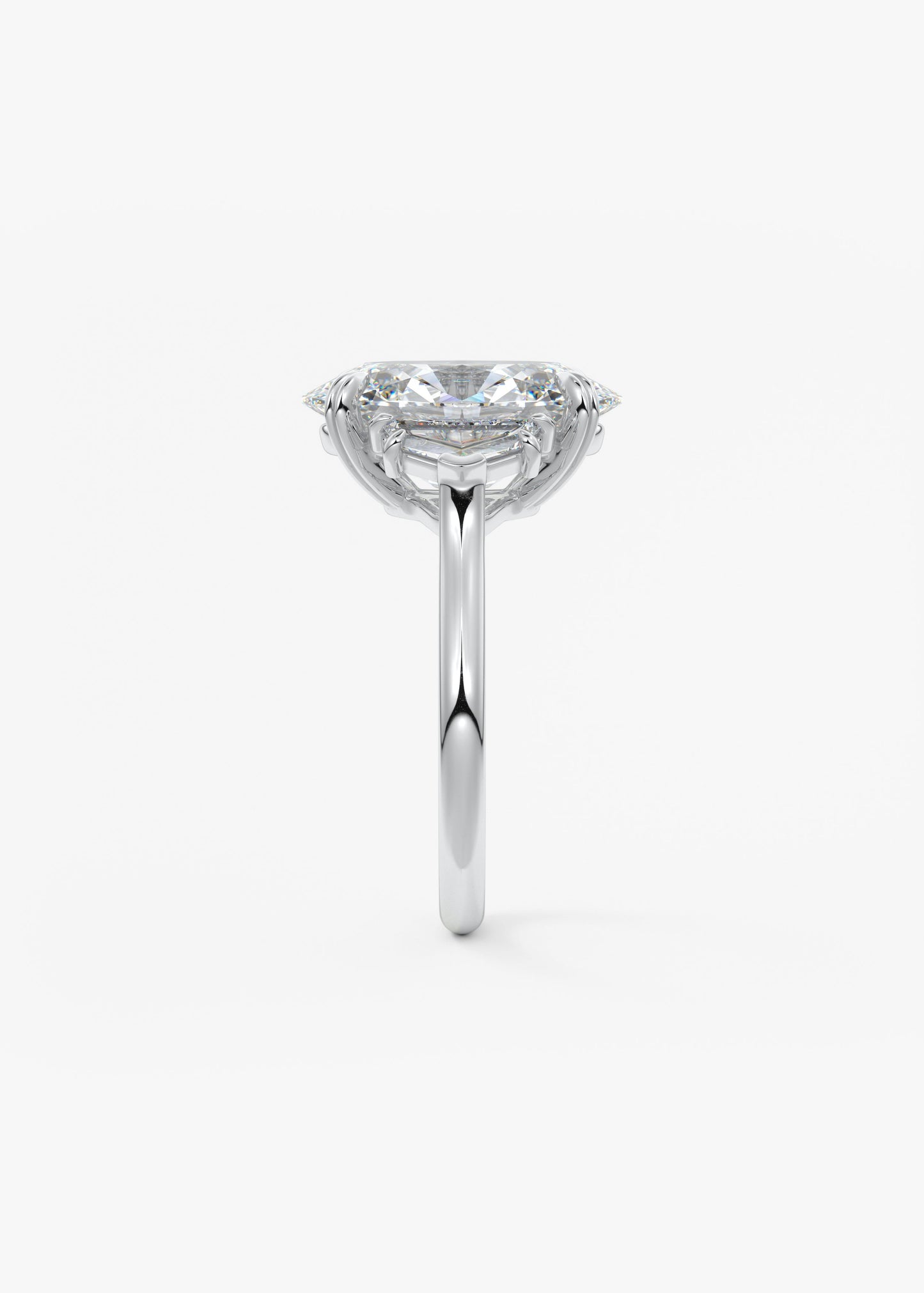 Oval Three Stone Lab Grown Diamond Engagement Ring