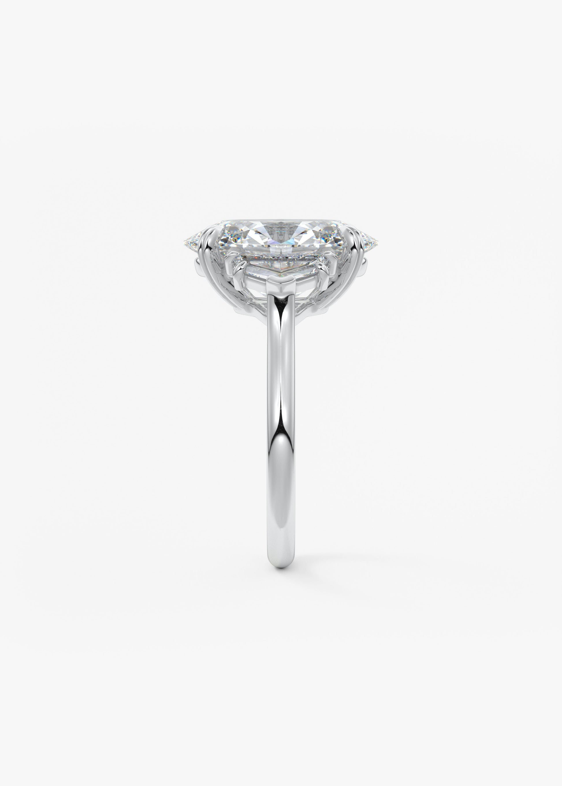 Oval Three Stone Lab Grown Diamond Engagement Ring