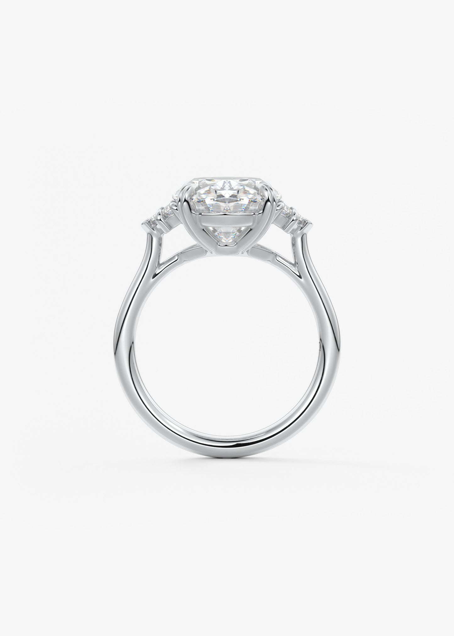 Oval Three Stone Lab Grown Diamond Engagement Ring