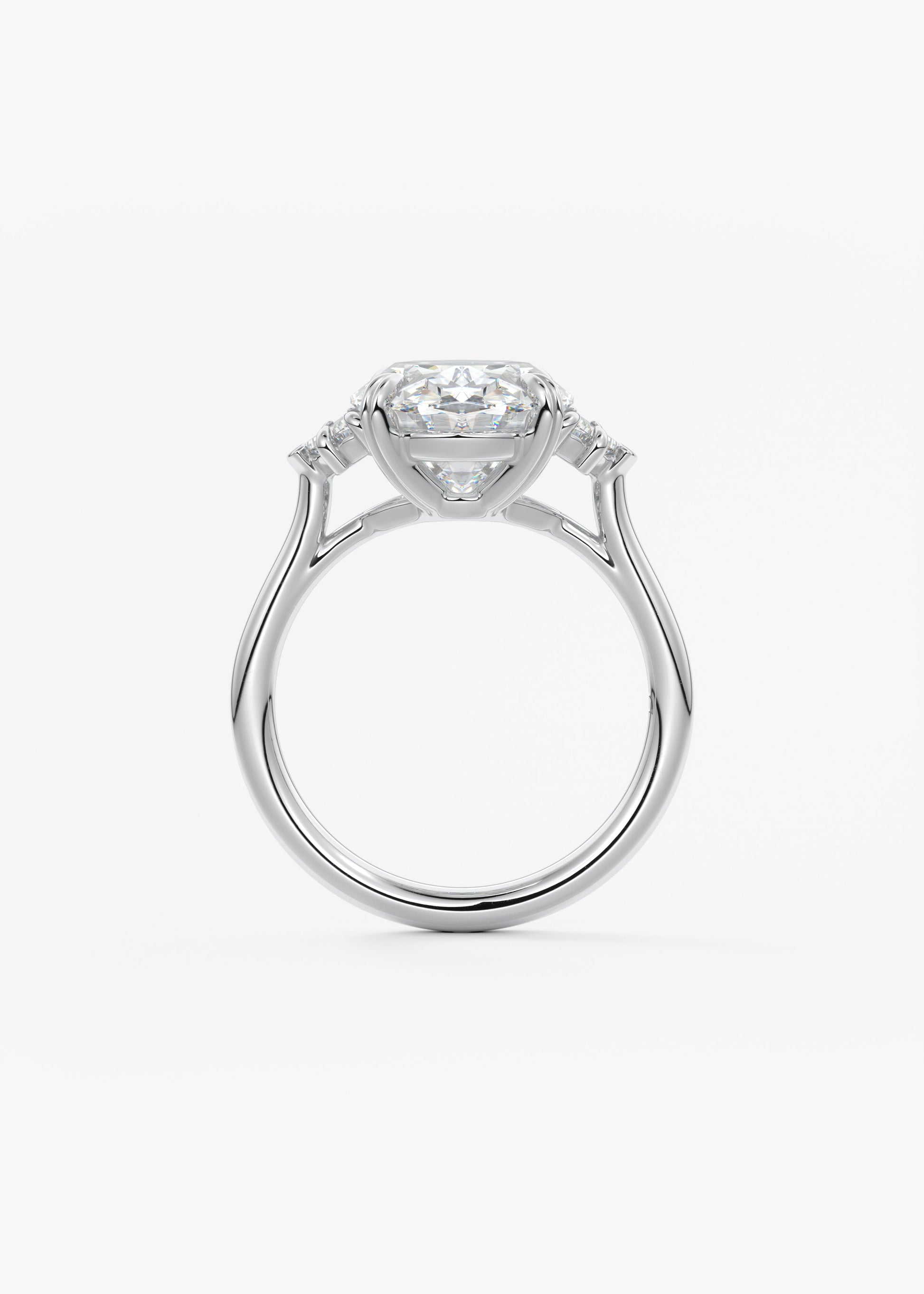 Oval Three Stone Lab Grown Diamond Engagement Ring