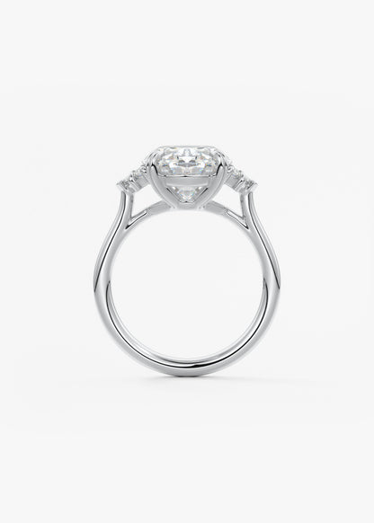 Oval Three Stone Lab Grown Diamond Engagement Ring