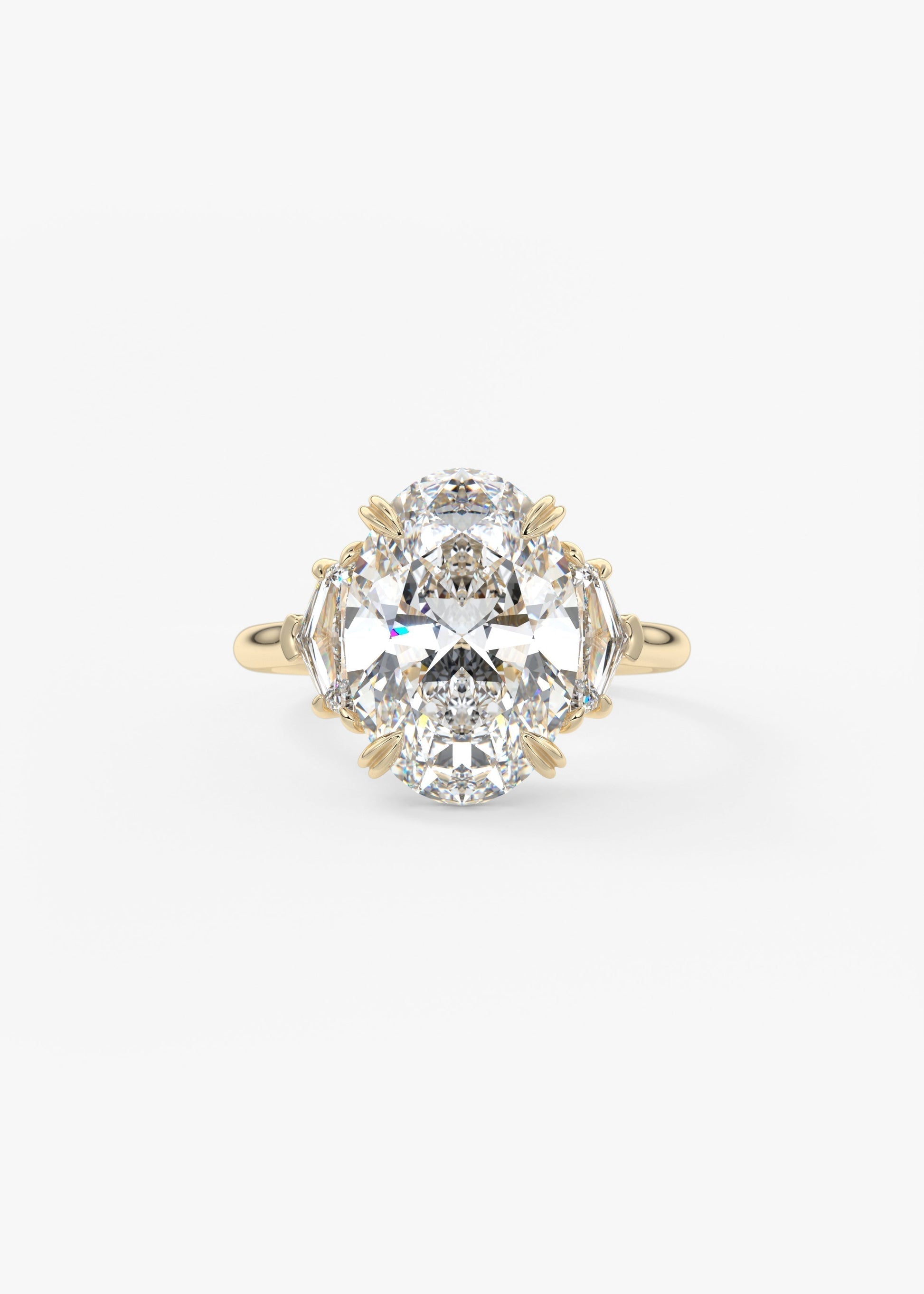 Oval Three Stone Lab Grown Diamond Engagement Ring