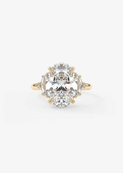 Oval Three Stone Lab Grown Diamond Engagement Ring