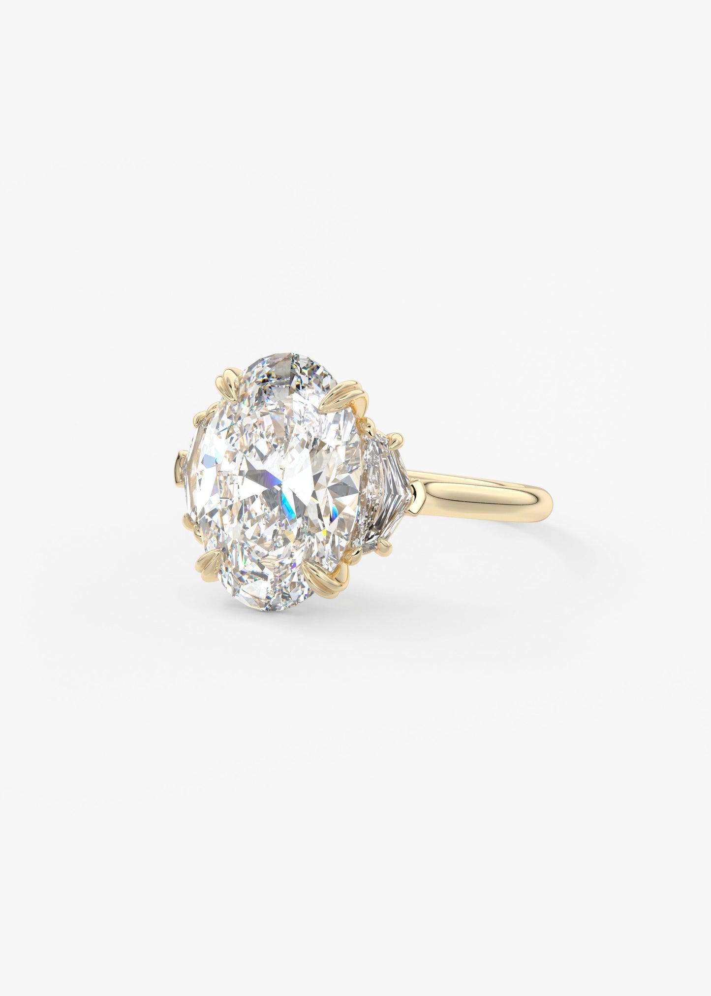 Oval Three Stone Lab Grown Diamond Engagement Ring