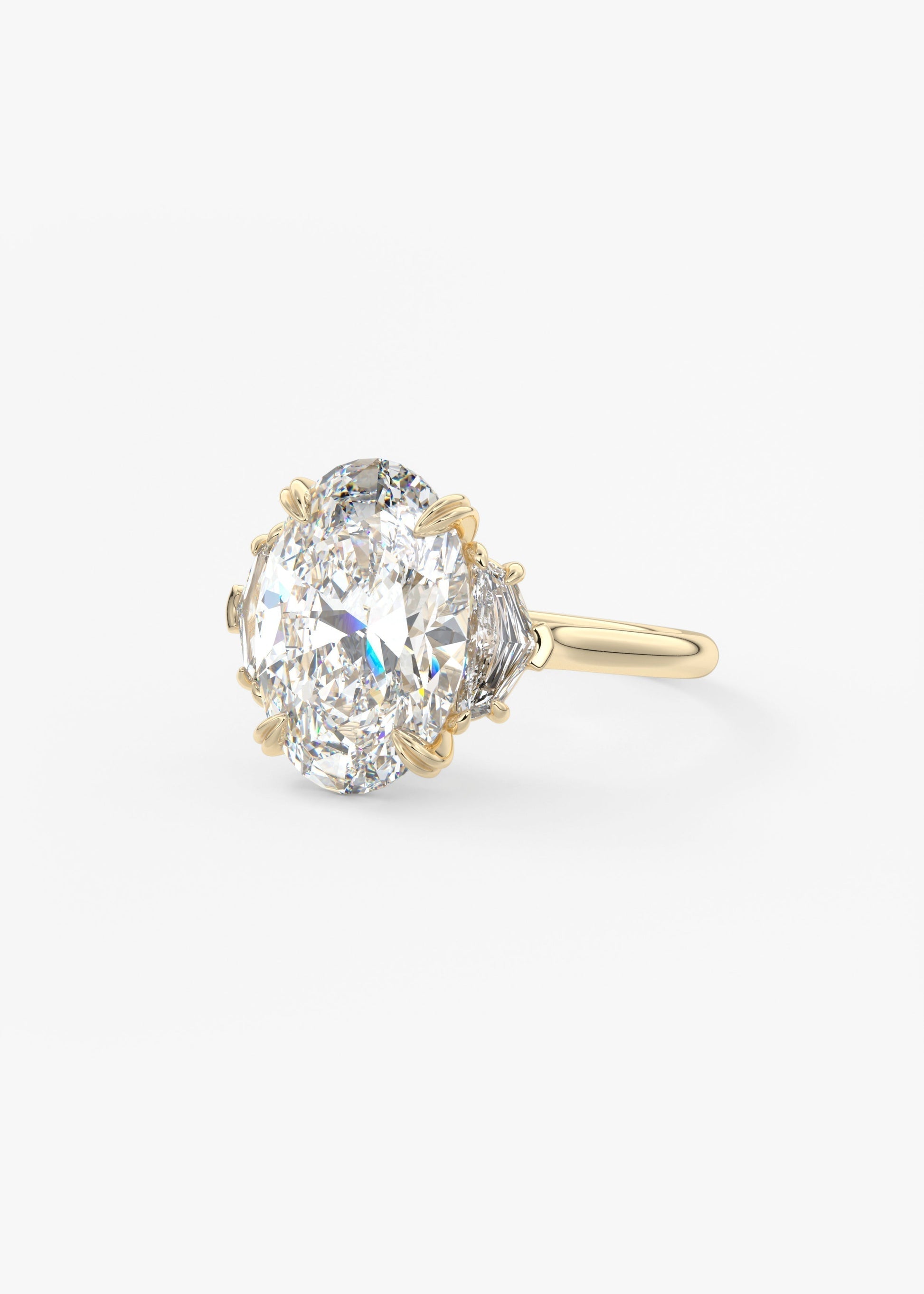 Oval Three Stone Lab Grown Diamond Engagement Ring
