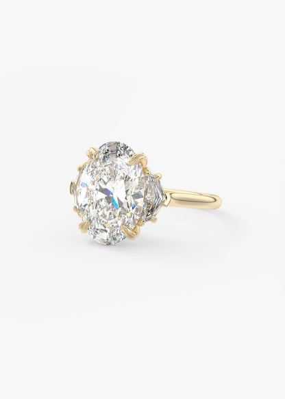 Oval Three Stone Lab Grown Diamond Engagement Ring