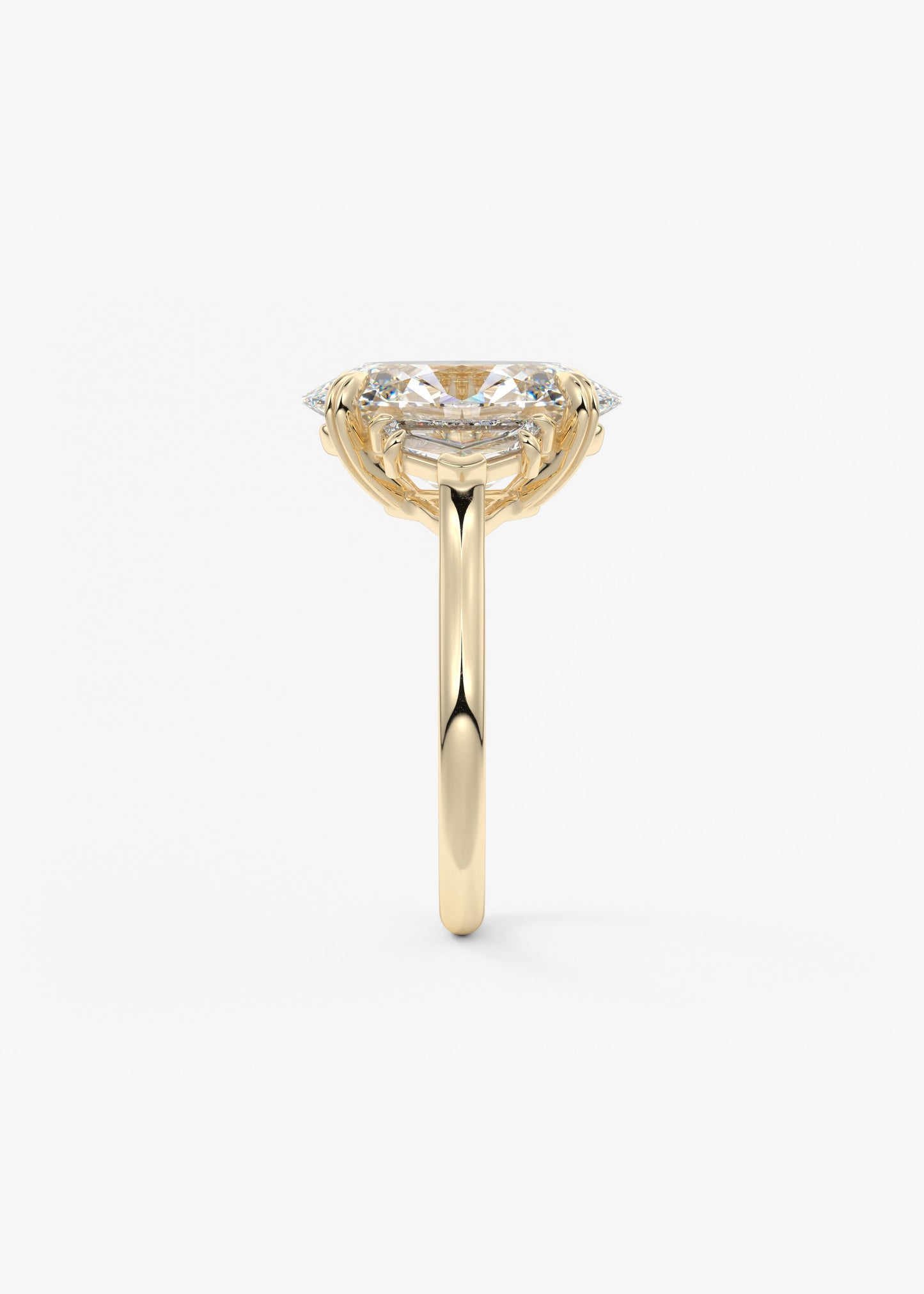 Oval Three Stone Lab Grown Diamond Engagement Ring