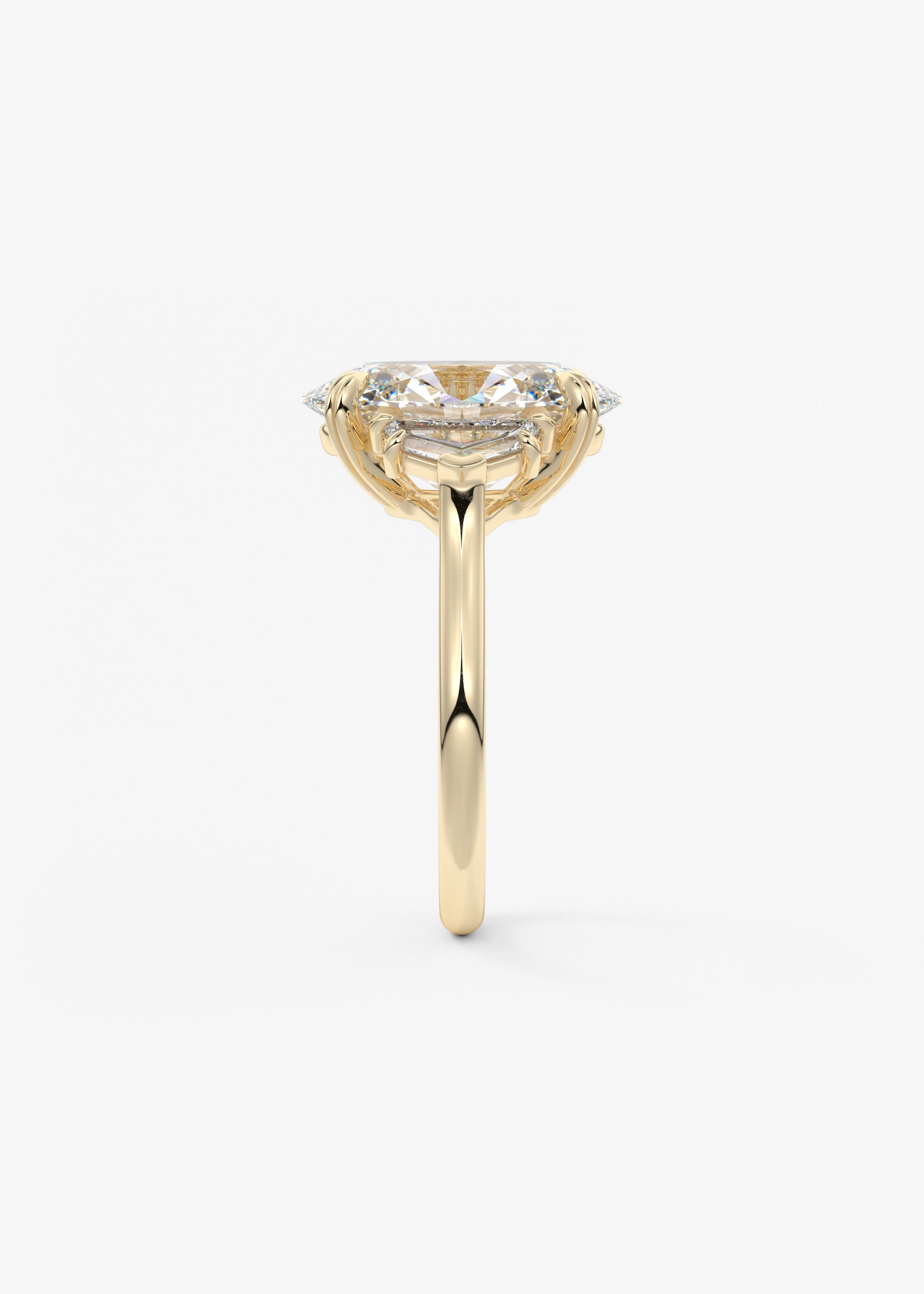 Oval Three Stone Lab Grown Diamond Engagement Ring