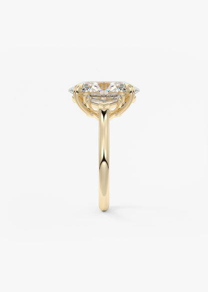 Oval Three Stone Lab Grown Diamond Engagement Ring