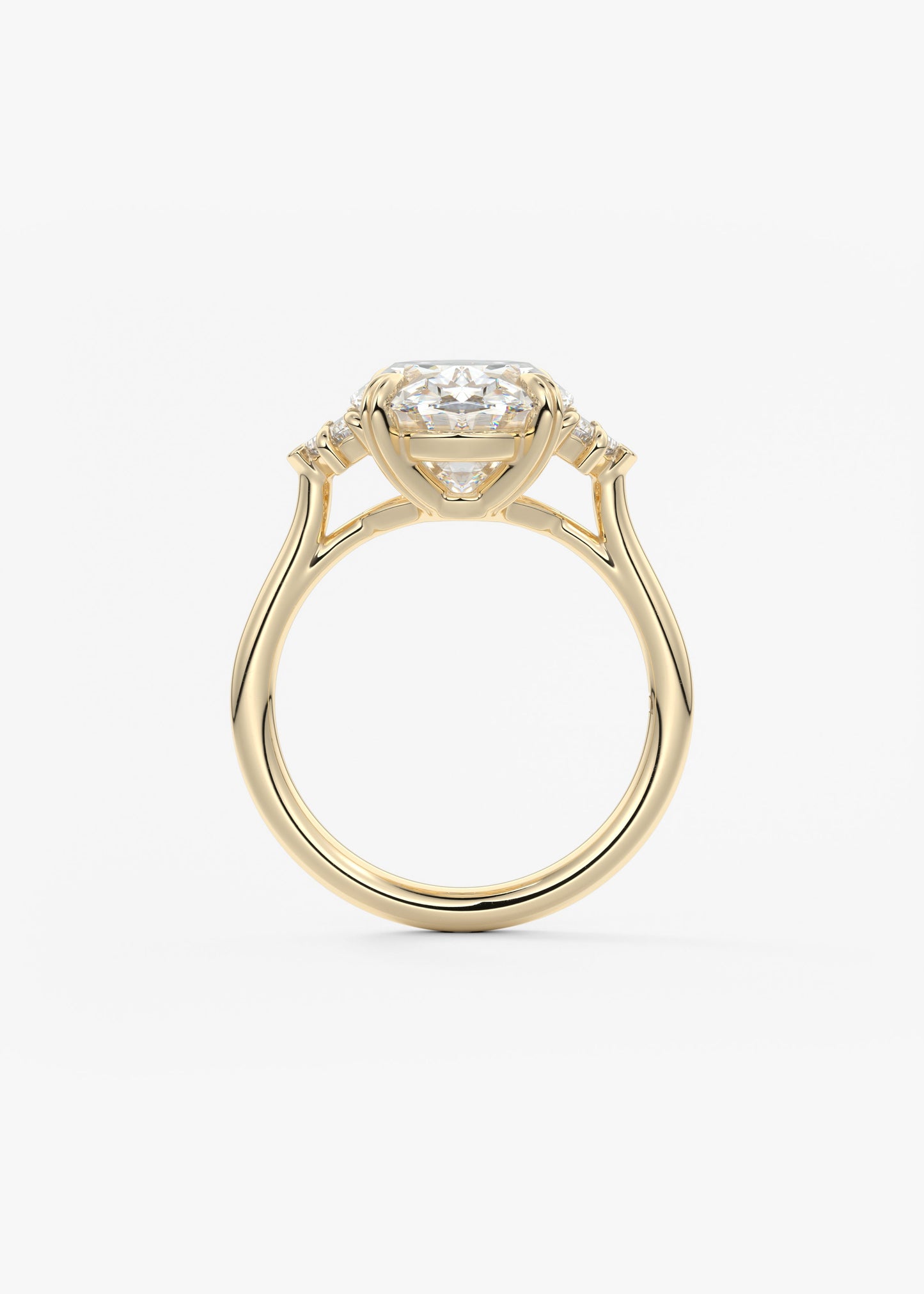 Oval Three Stone Lab Grown Diamond Engagement Ring