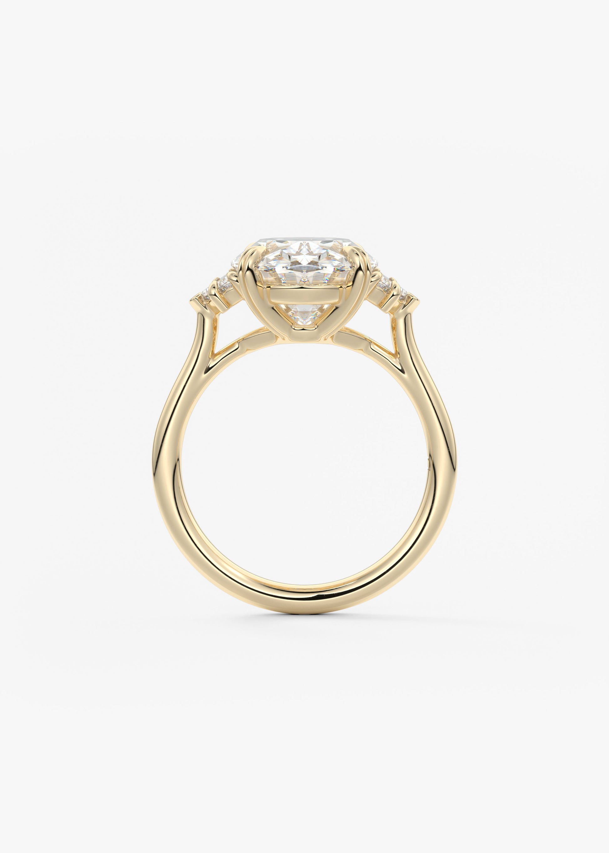 Oval Three Stone Lab Grown Diamond Engagement Ring