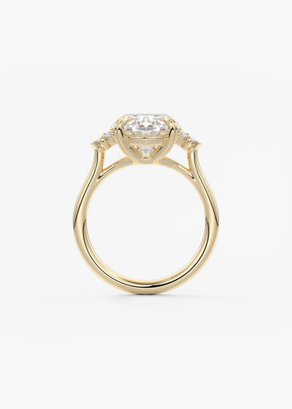 Oval Three Stone Lab Grown Diamond Engagement Ring