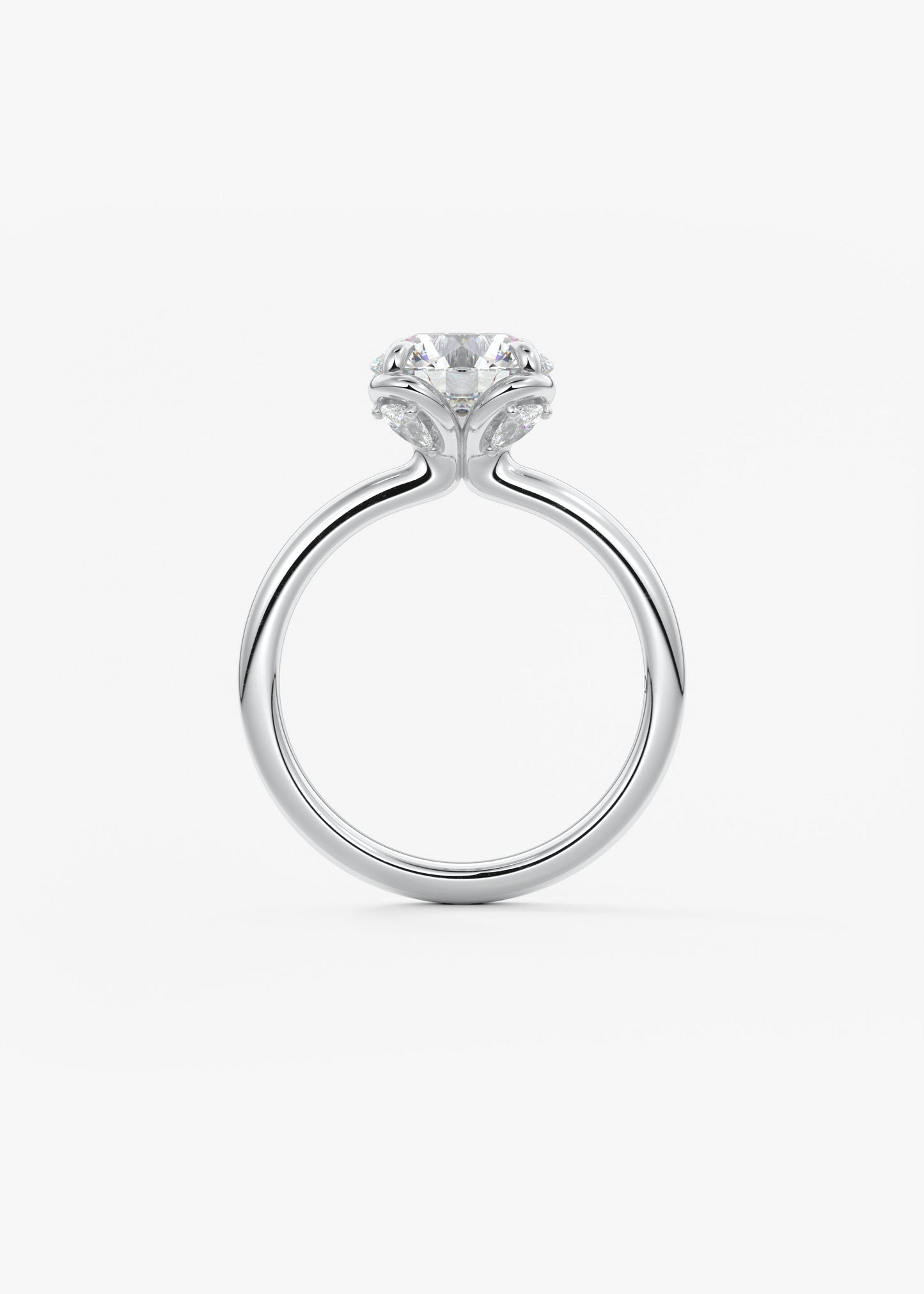 Round Multi Stones Lab Grown Diamond Engagement Ring