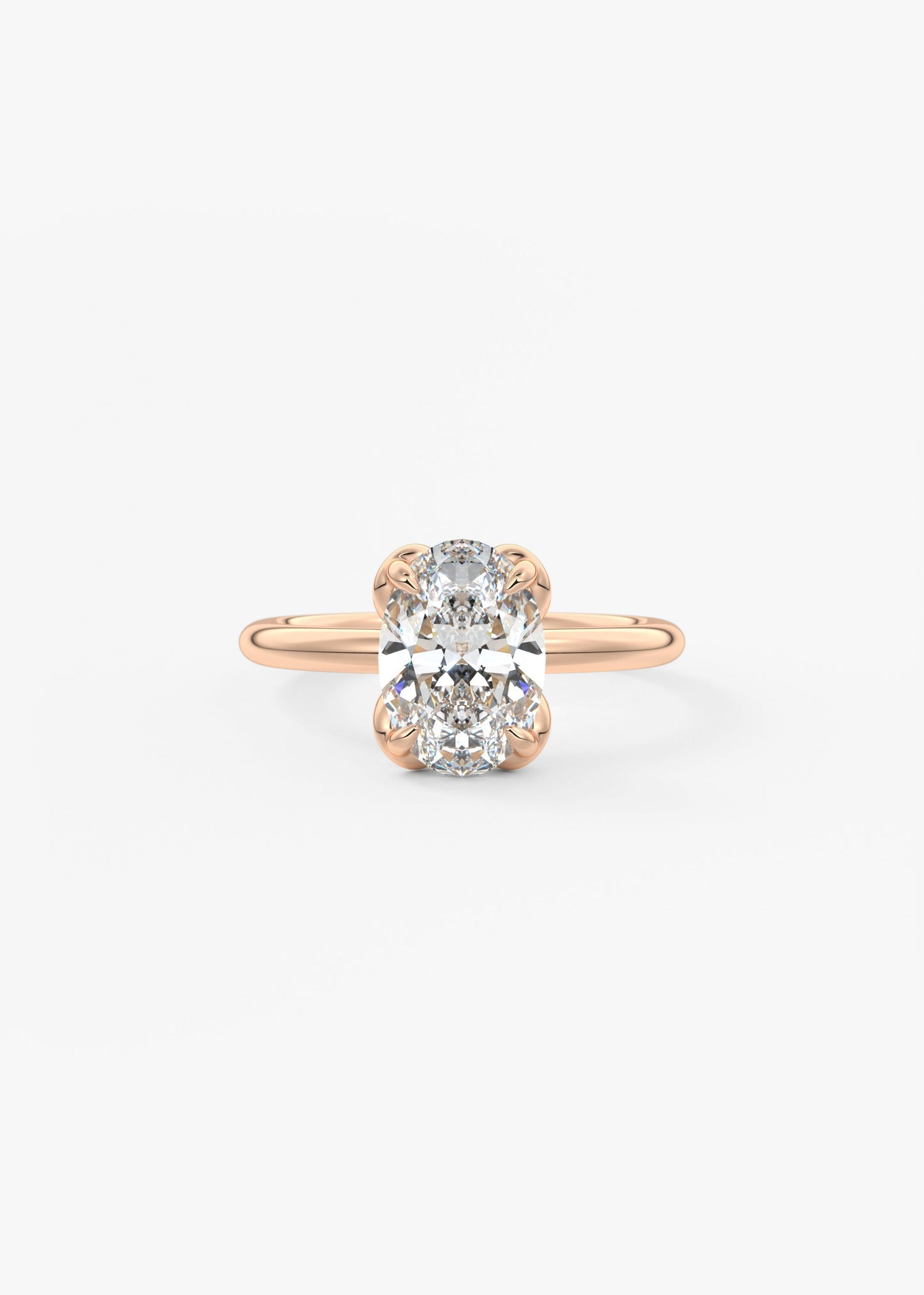 Oval Multi Stones Lab Grown Diamond Engagement Ring